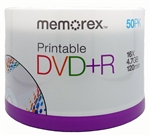 200 Pack Memorex White Inkjet DVD+R 16X