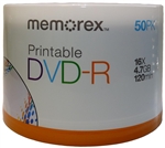 600 Pack Memorex White Inkjet DVD-R 16X