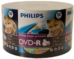 200 Pack Philips White Inkjet DVD-R (printable hub)